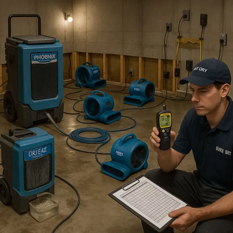Structural Drying and Dehumidification process in McComb, MS